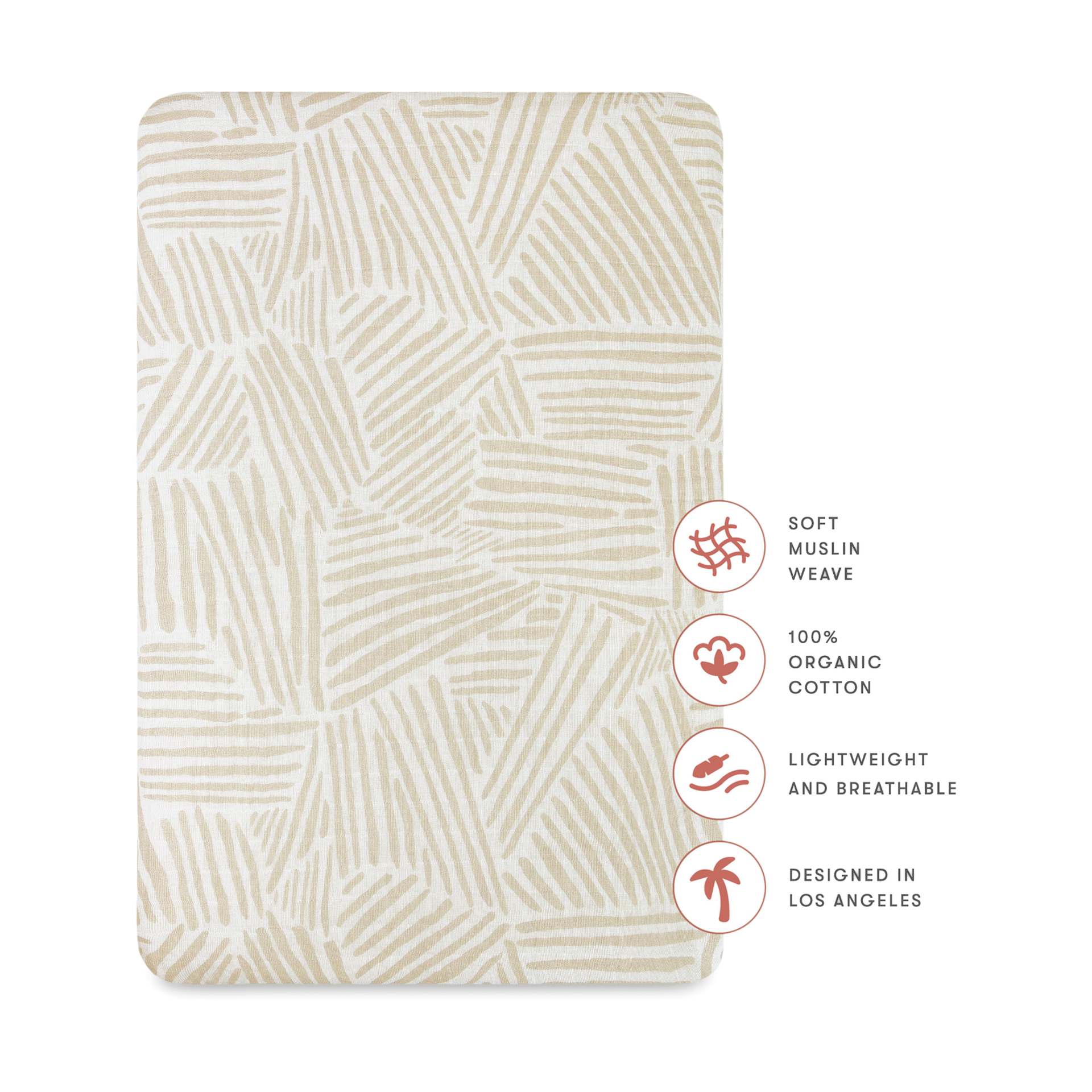 babyletto All-Stages Bassinet Sheet - Oat Stripe.