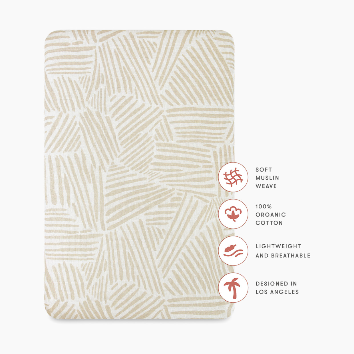 babyletto All-Stages Bassinet Sheet - Oat Stripe.