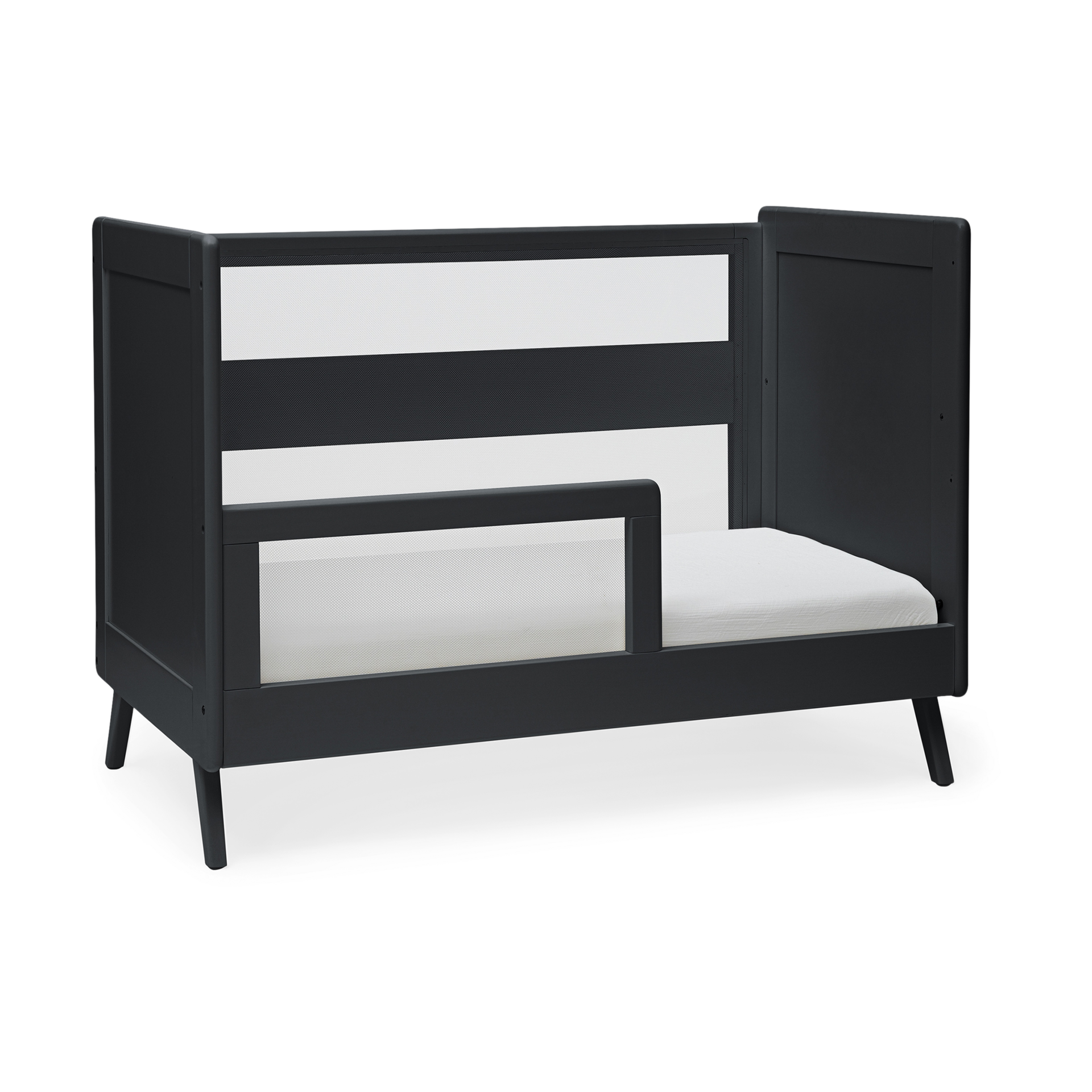 Halo 3-in-1 Breathable Mesh Convertible Crib with Conversion Kit - Black.