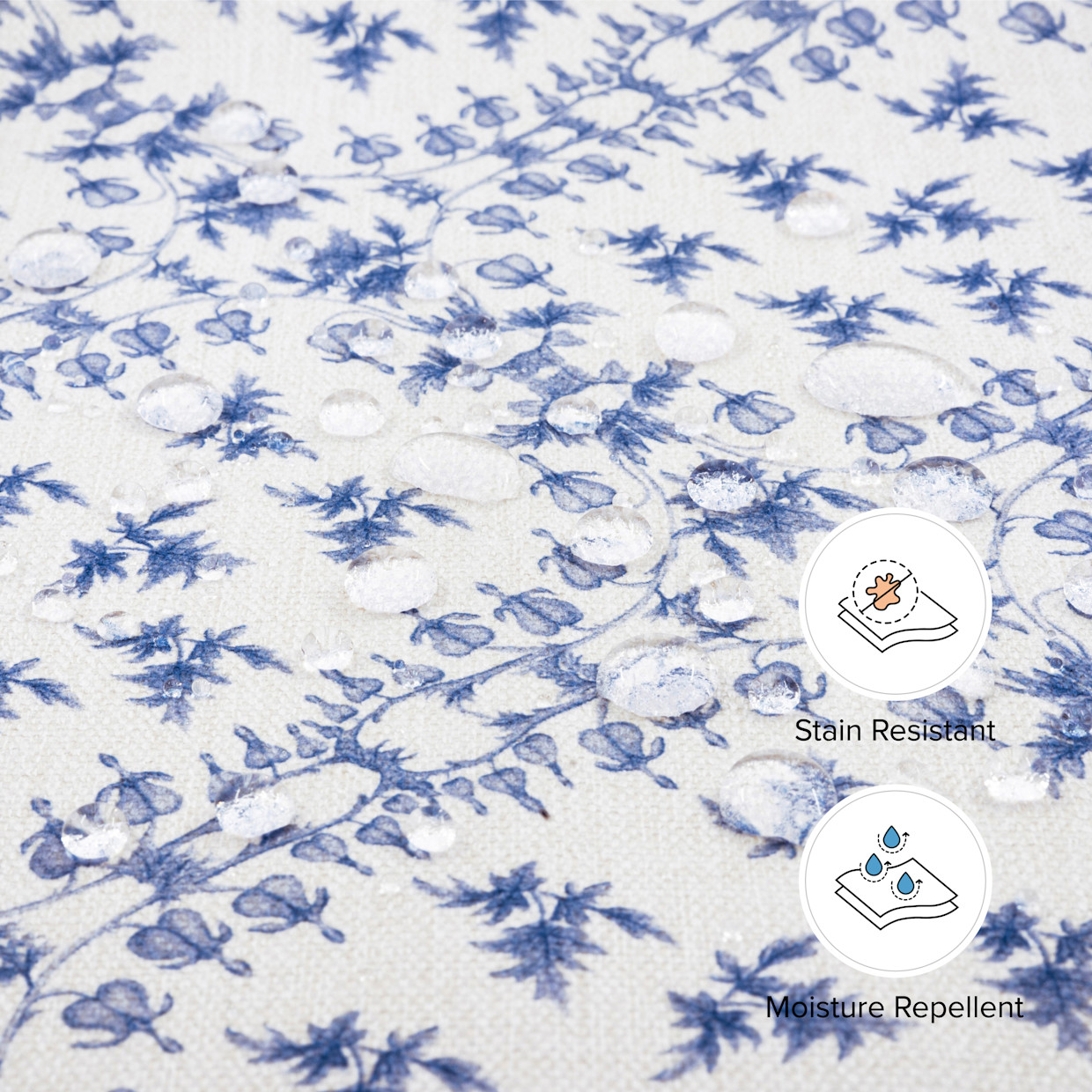 Namesake Sarah Flint x Namesake Crawford Gliding Ottoman - Blue Lattice Performance Eco-Weave.