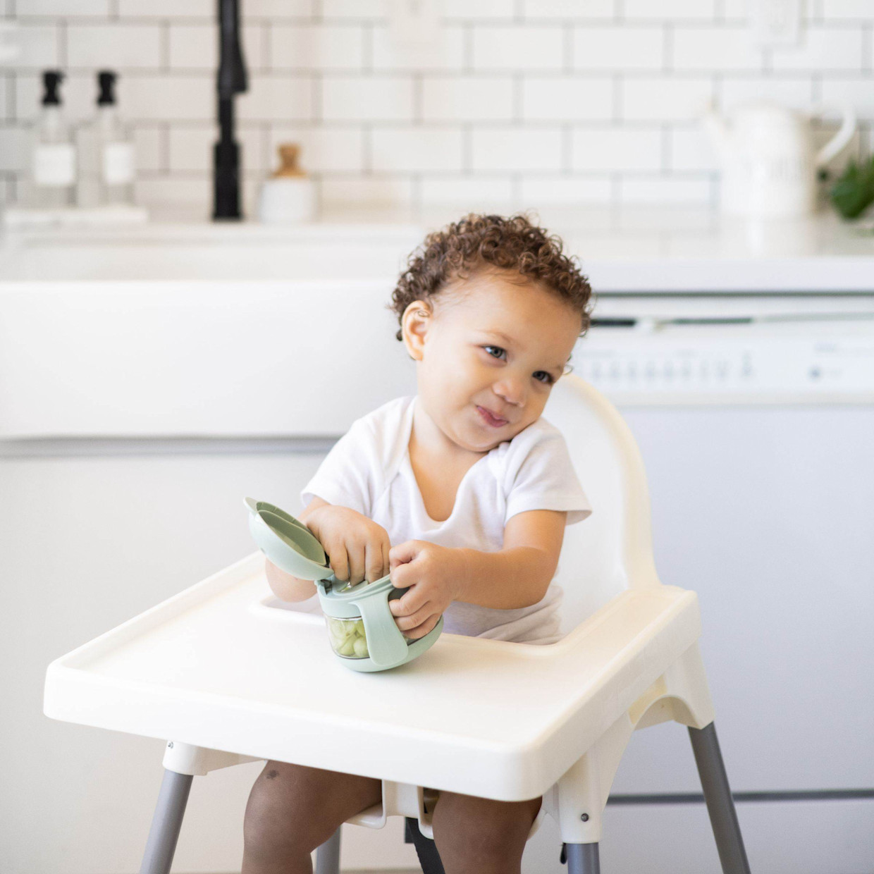 Ubbi Tweat Snack Containers (2 Pack) - Sage/Pink.