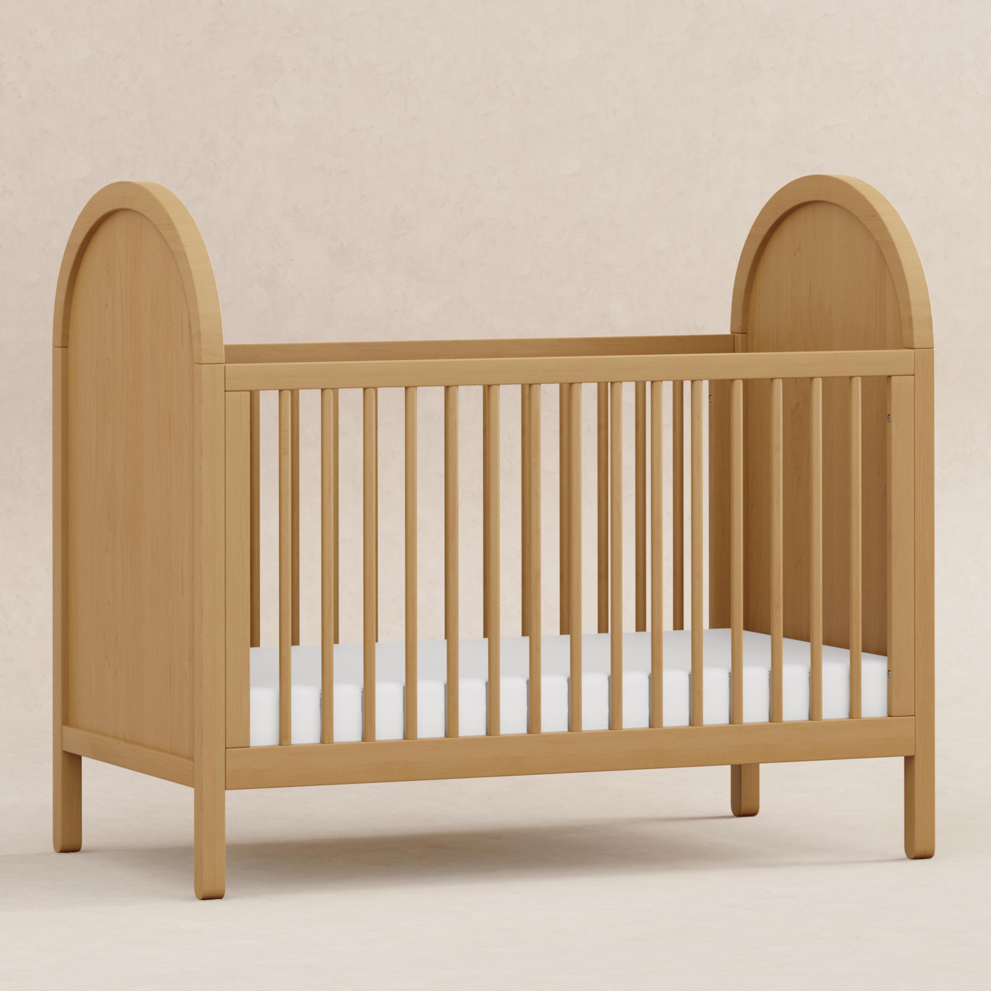 babyletto Bondi 3-in-1 Convertible Crib with Toddler Bed Conversion Kit - Honey.