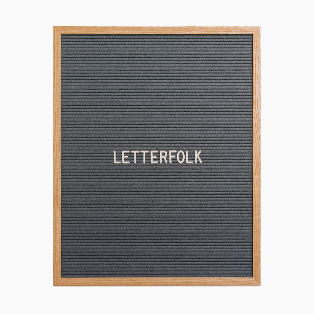 Letterfolk Writer Letterboard - Grey Felt/Oakl Frame, 16" X 20".