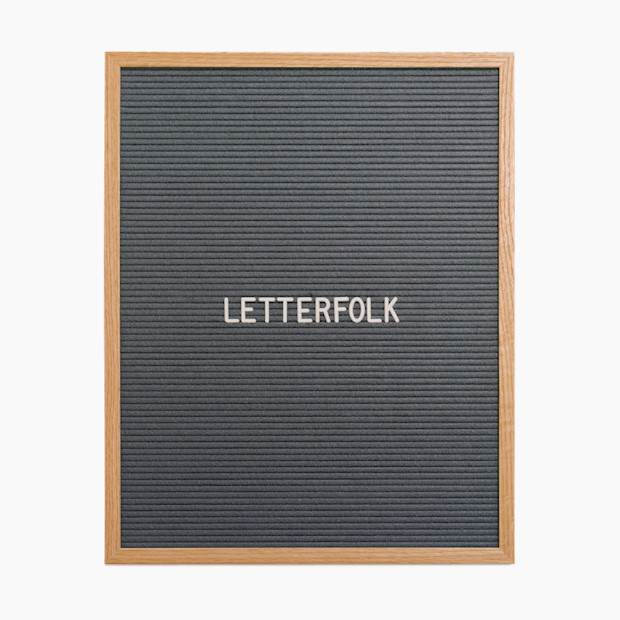 Letterfolk Writer Letterboard - Grey Felt/Oakl Frame, 16" X 20".