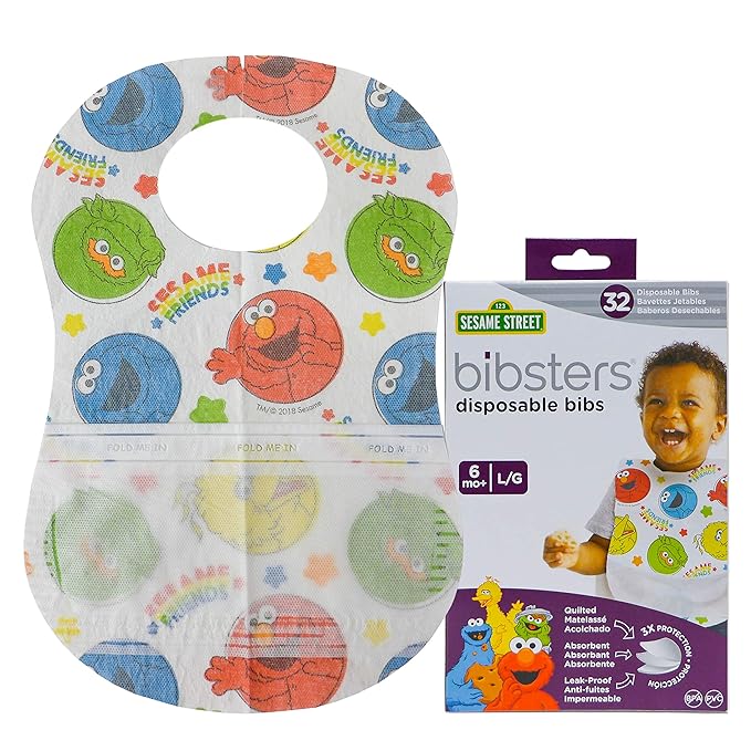 Bibsters Sesame Street Large Disposable Bibs