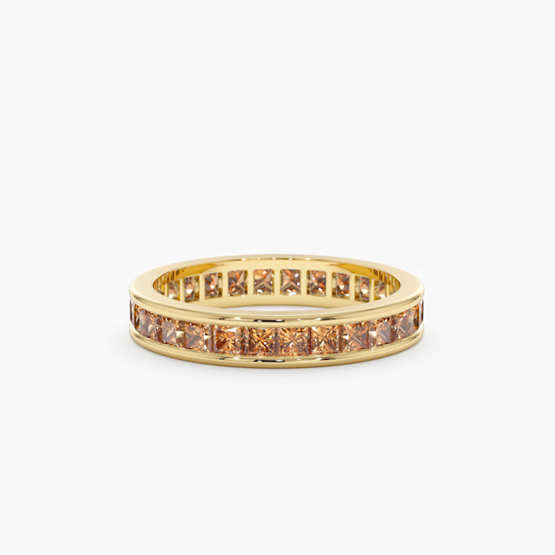 Sarah Elise Solid Gold November Birthstone Citrine Wedding Band.