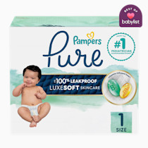 Pampers Pure Protection Baby Diapers, Size 1 (8-14 lbs), 82 Count, Up to 100% Leakproof, Premium Plant-based Skin Protection, Hypoallergenic Soft Diapers
