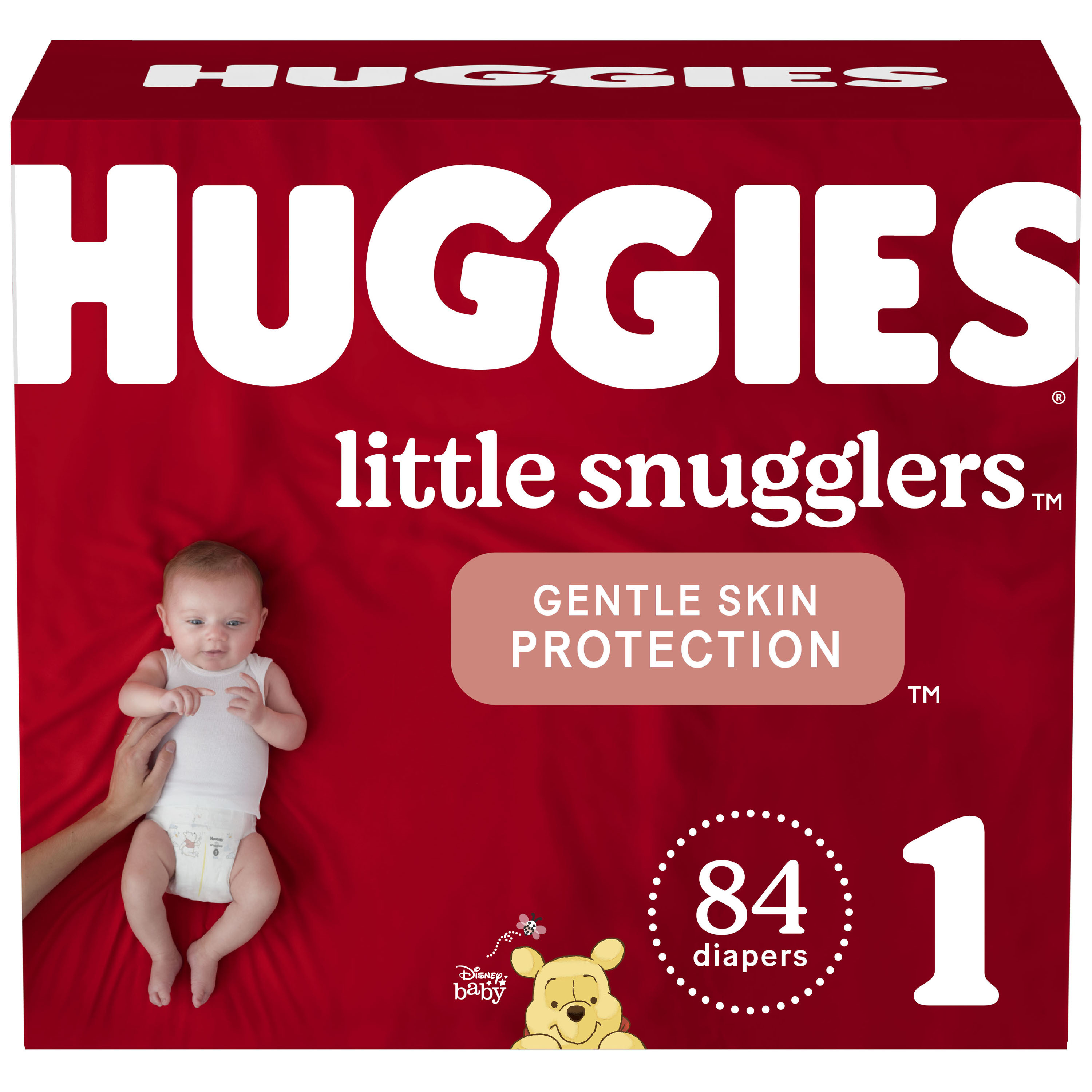 Huggies Little Snugglers Baby Diapers, Size 1 (8-14 lbs), 84 Ct, Newborn Diapers