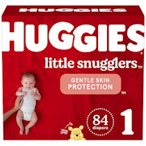 Huggies Little Snugglers Baby Diapers, Size 1 (8-14 lbs), 84 Ct, Newborn Diapers