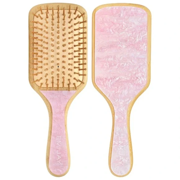 Bamboo Paddle Hair Brush in Pink Sugar.