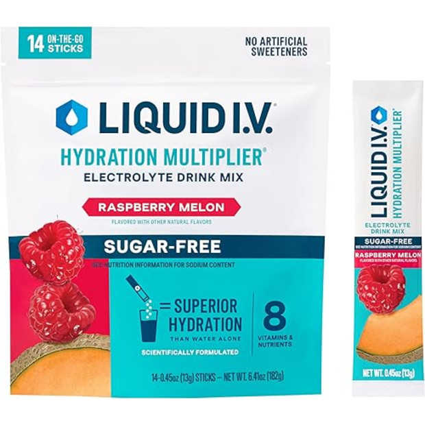 Liquid I.V. Sugar-Free Hydration Multiplier - Raspberry Melon (14 Servings) - $16.24.