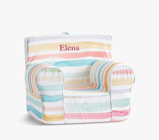 Pottery Barn Kids Rainbow Stripe Anywhere Chair.