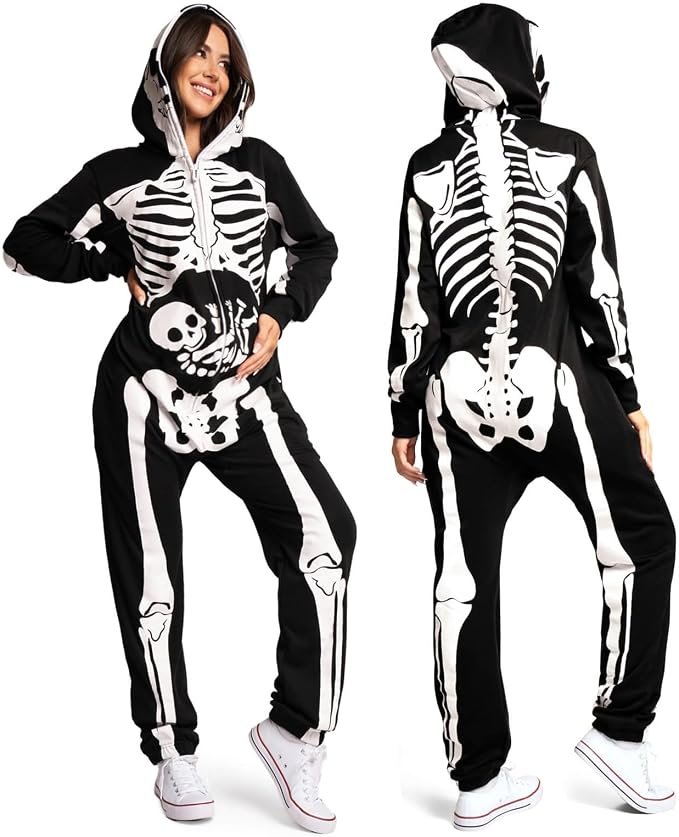 Tipsy Elves Skeleton Halloween Jumpsuit Costume.