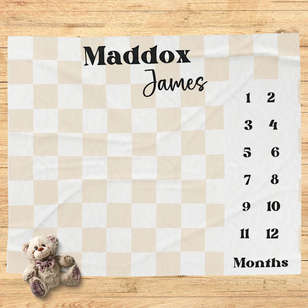 InspiredDesignShoppe Retro Checkered Milestone Blanket.