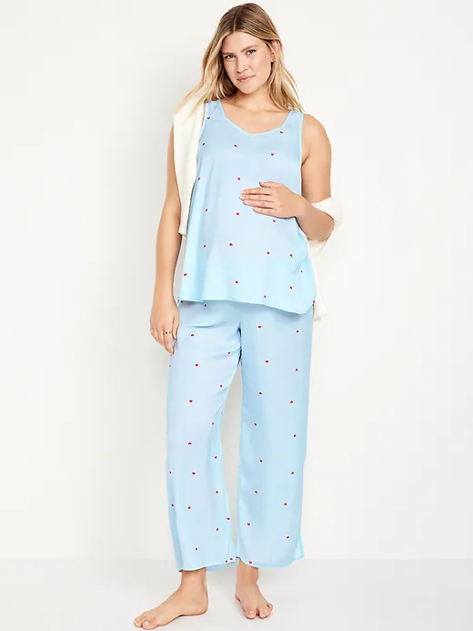 Old Navy Maternity Sleeveless Satin Pajamas.