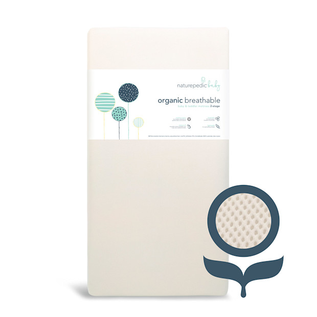 Organic Breathable Baby Crib Mattress 2-Stage Lightweight.