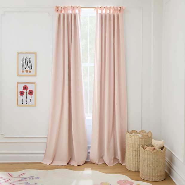 Cotton Tie-Top Blackout Curtain.