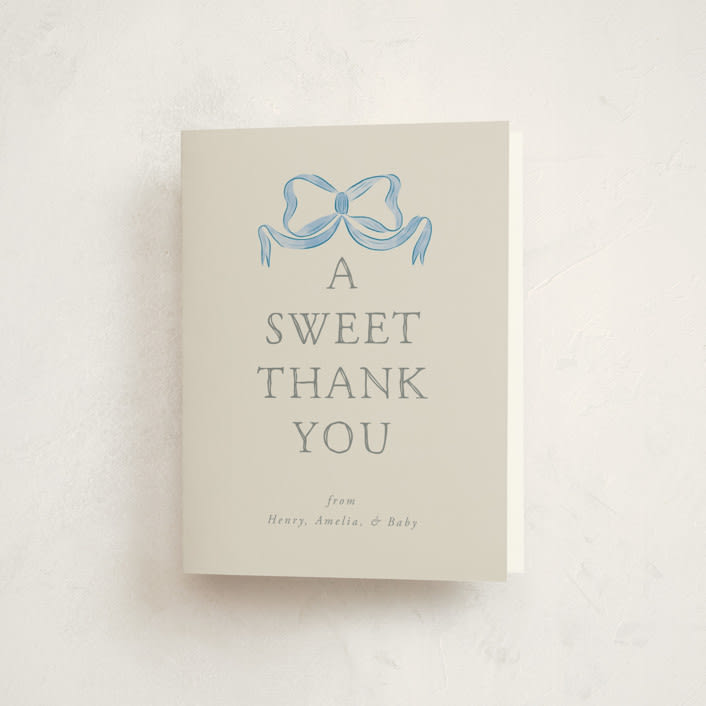 Baby Shower Thank You Cards Vintage Bow.