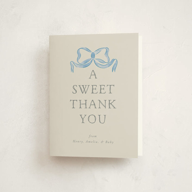 Baby Shower Thank You Cards Vintage Bow.