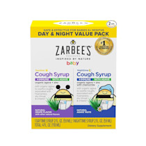 Zarbee's Baby Daytime & Nighttime Cough Syrup + Immune with Organic Agave + Zinc, Daytime Cough Syrup, Grape, & Nighttime Cough Syrup with Chamomile, Agave Taste, Two Pack, 2 x 2 fl. oz