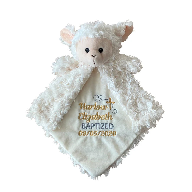 Renee’s Embroidery Boutique Personalized Baptism Lovey Offer.