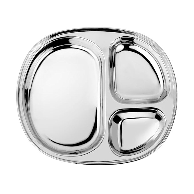 Ahimsa Stainless Steel Kids Plate.