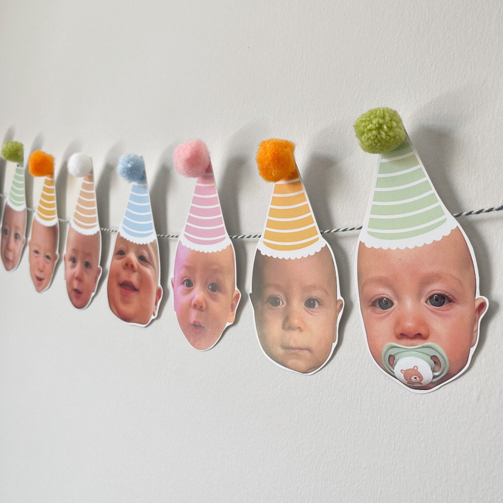 FunnyPartyDecors Baby Face Birthday Garland.