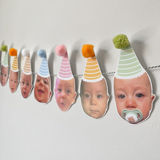 FunnyPartyDecors Baby Face Birthday Garland.