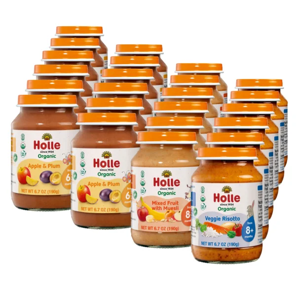 Holle Organic Baby Food, 24 - 6.7 oz. Jar Bundle, Variety Pack.