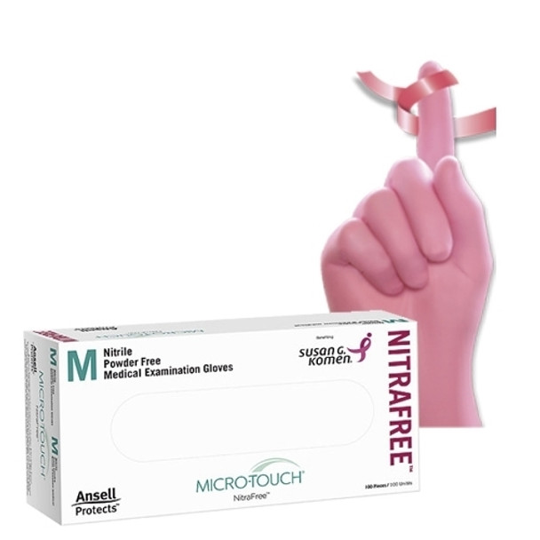 Cascade Health Micro-Touch Pink Nitrile Exam Gloves.
