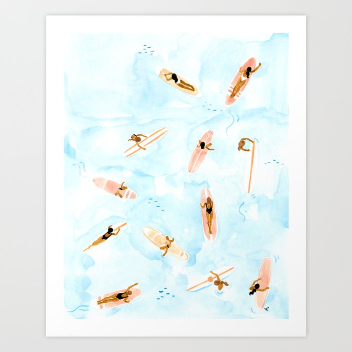 Sabina Fenn Illustration Surfers Art Print.
