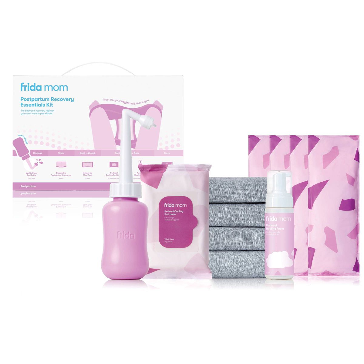 Postpartum Recovery Essentials Kit with Peri Bottle.