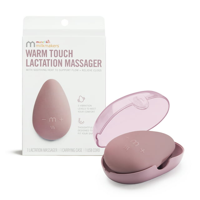 Munchkin® Milkmakers® Warm Touch Lactation Massager with Heat and Vibration, Breastfeeding Postpartum Essentials, HSA FSA Eligible, Award Winning, Dusty Rose