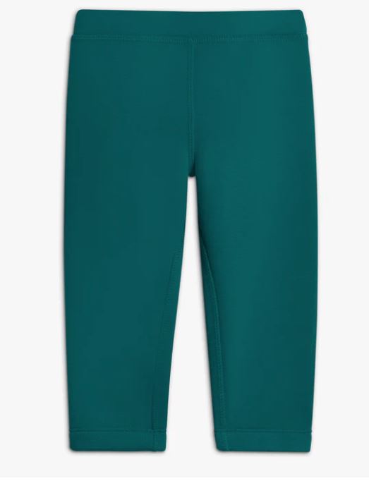 Primary Baby Coziest Fleece Leggings, spruce green.
