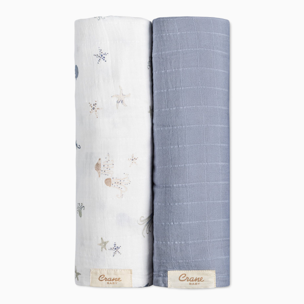 Crane Baby Cotton Muslin Swaddles (2 Pack) - Cove Sea Life.