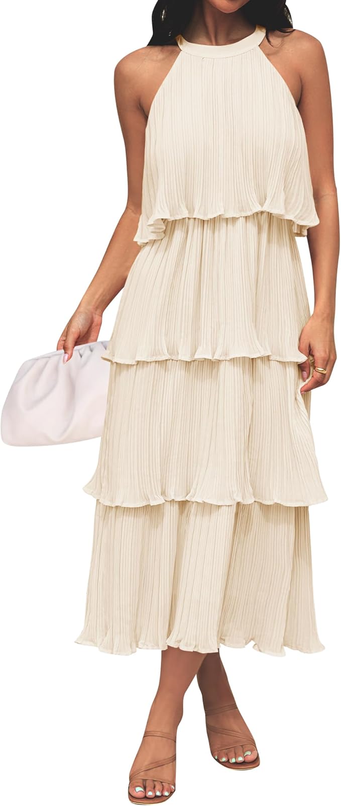 Women's Midi Halter Dress.