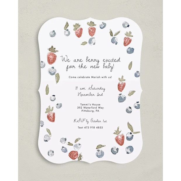 Baby Berries Baby Shower Invitation Cards.