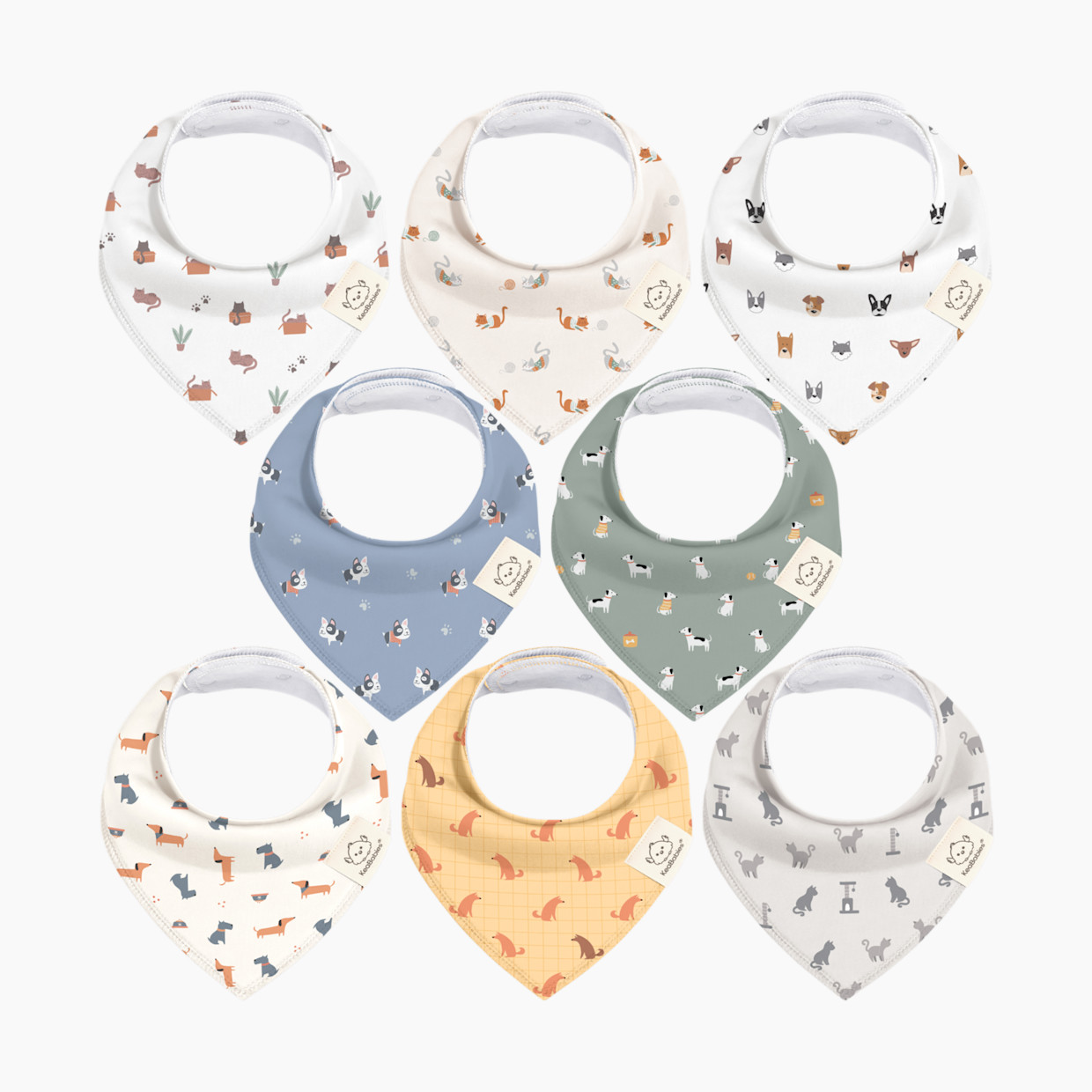 KeaBabies Organic Bandana Bibs (8 Pack) - Pets & Paws, 8.