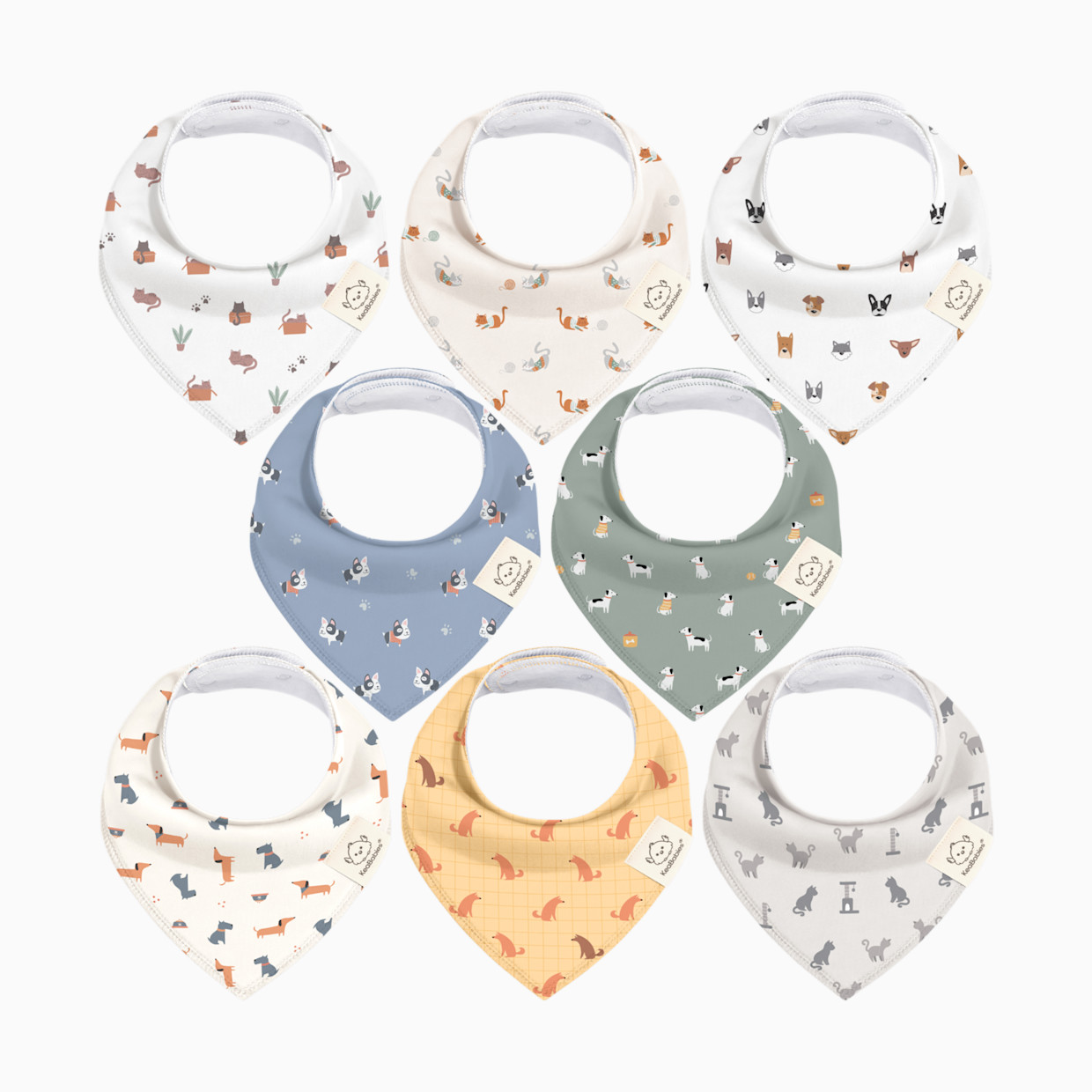 KeaBabies Organic Bandana Bibs (8 Pack) - Pets & Paws, 8.