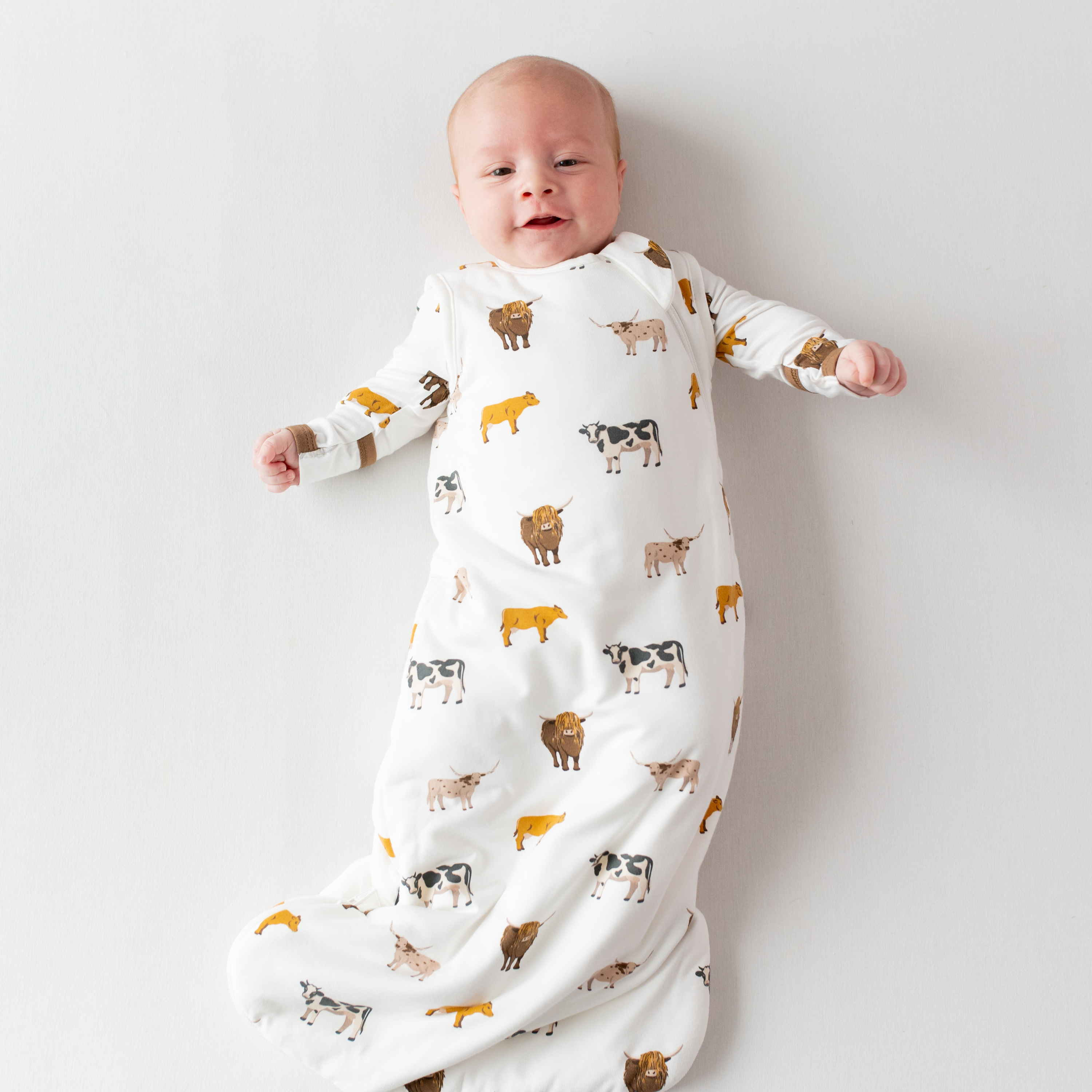 Kyte Baby Printed 1.0 TOG Sleep Bag - Moo, Small.