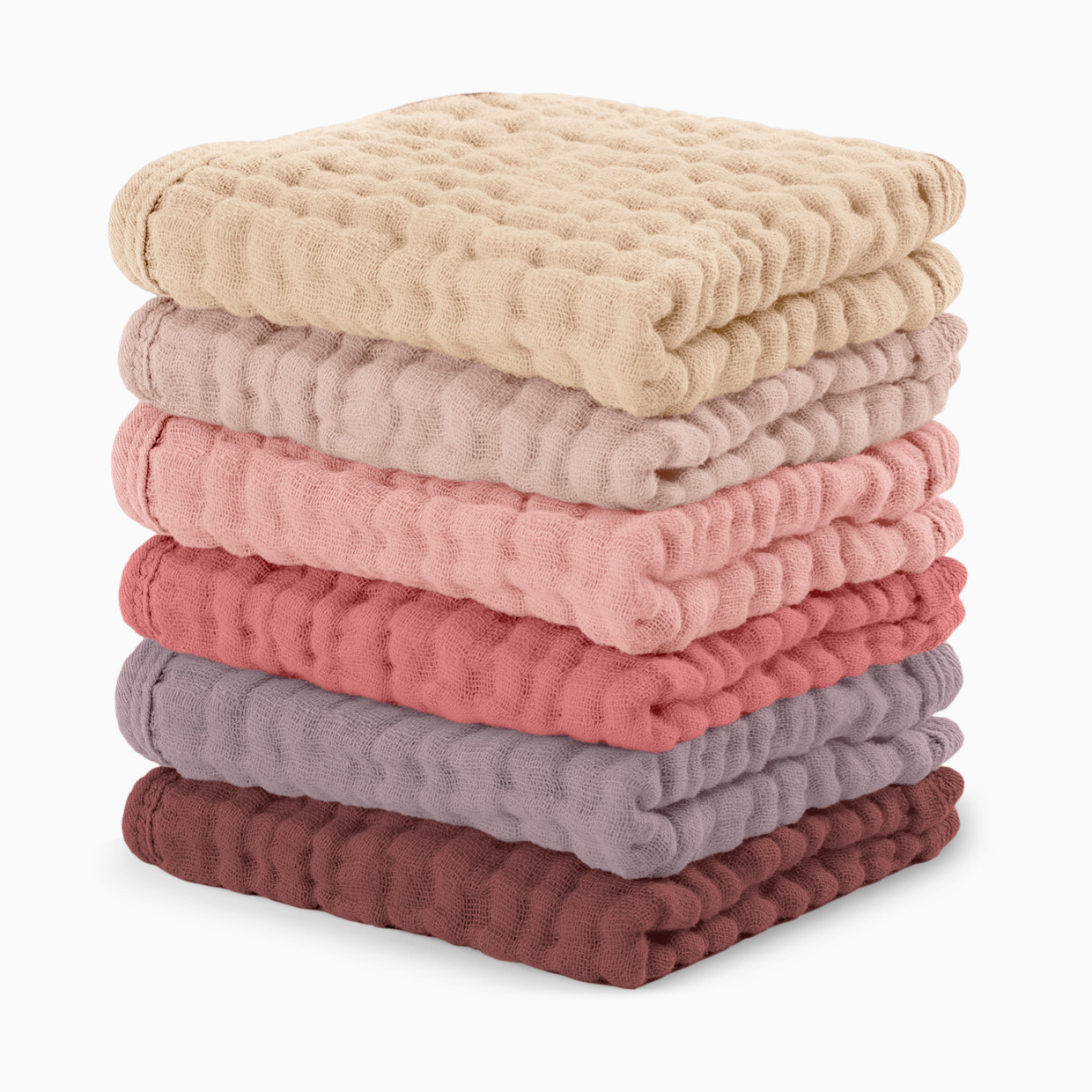 Comfy Cubs 6-Layer Muslin Baby Washcloths Set - Multi Girl, 6.
