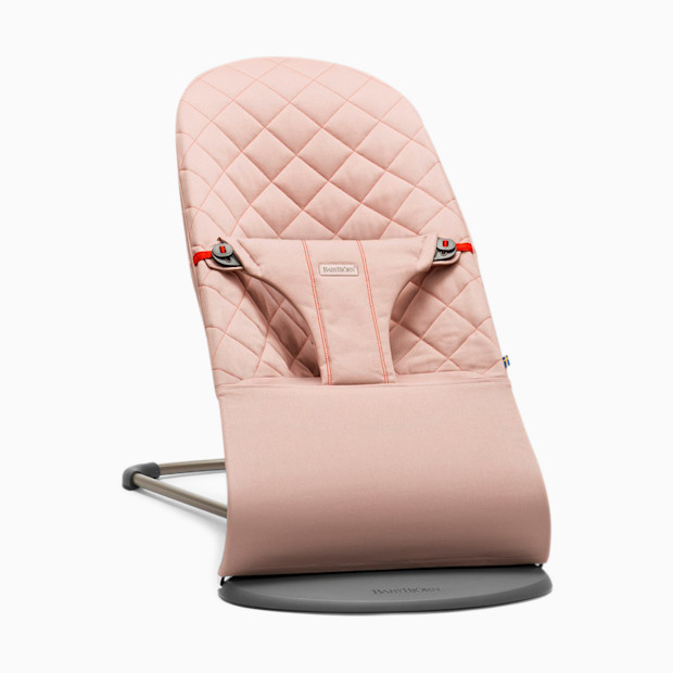 BabyBjörn Bouncer Bliss - Dusty Pink Quilted Cotton/Dark Gray Frame.