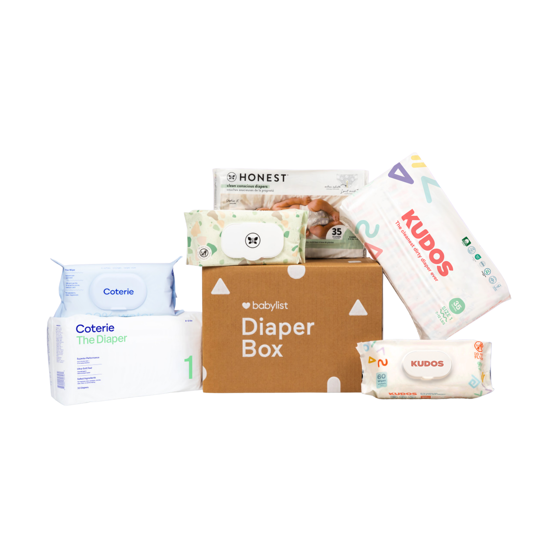 Babylist Diaper Box - 103 Diapers & 176 Wipes.