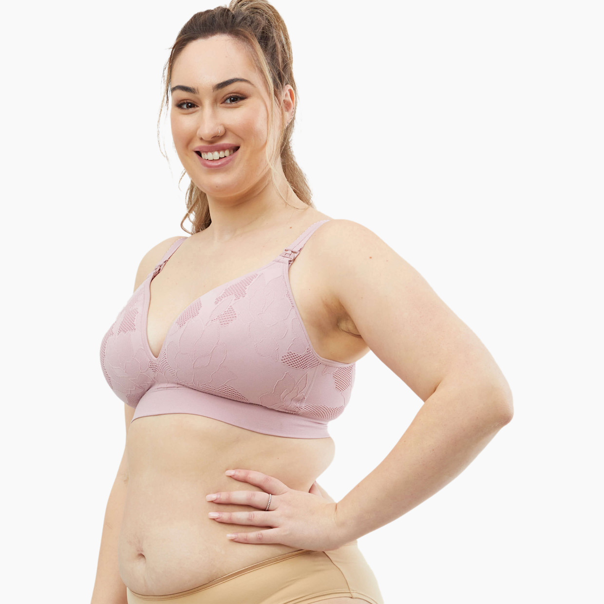 Cake Maternity Freckles Busty Recycled Wirefree Nursing Bra - Mauve, S.