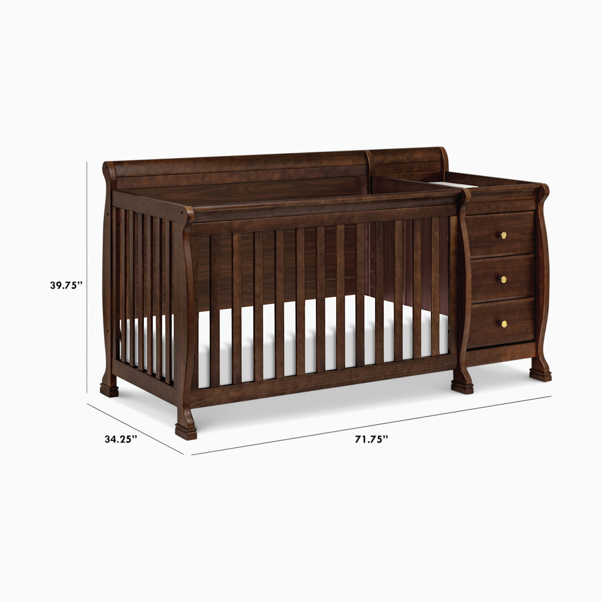 daVinci Kalani 4-in-1 Crib and Changer Combo - Espresso.