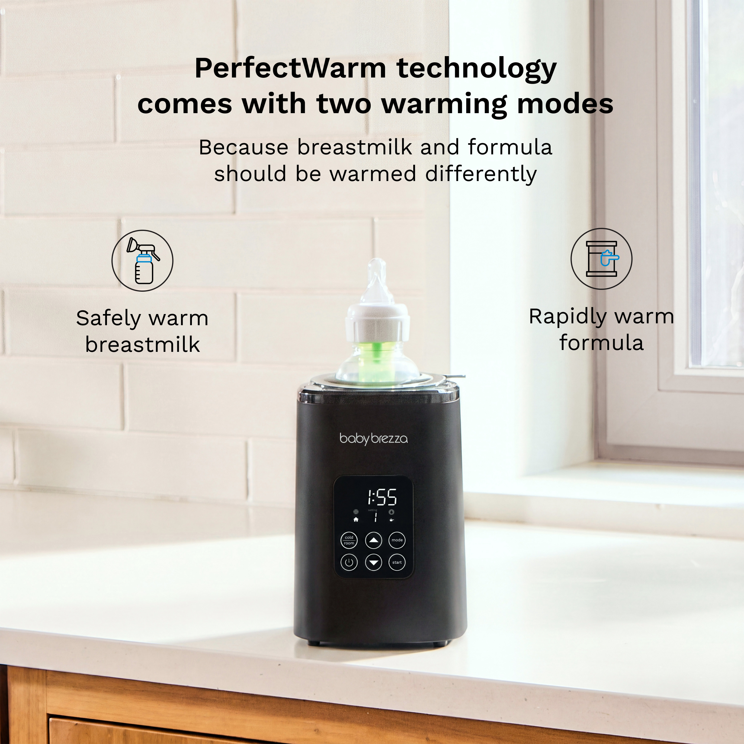 Baby Brezza Perfect Warm Bottle Warmer - Stainless.