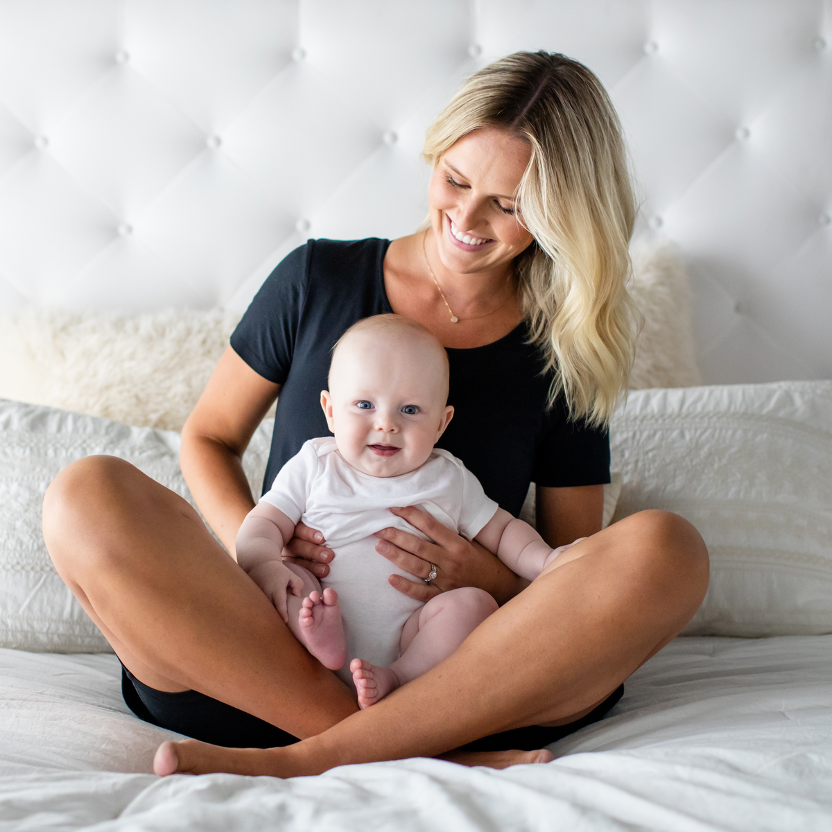 Kindred Bravely Eleanora Maternity and Nursing Lounge Dress - Black, 1X.