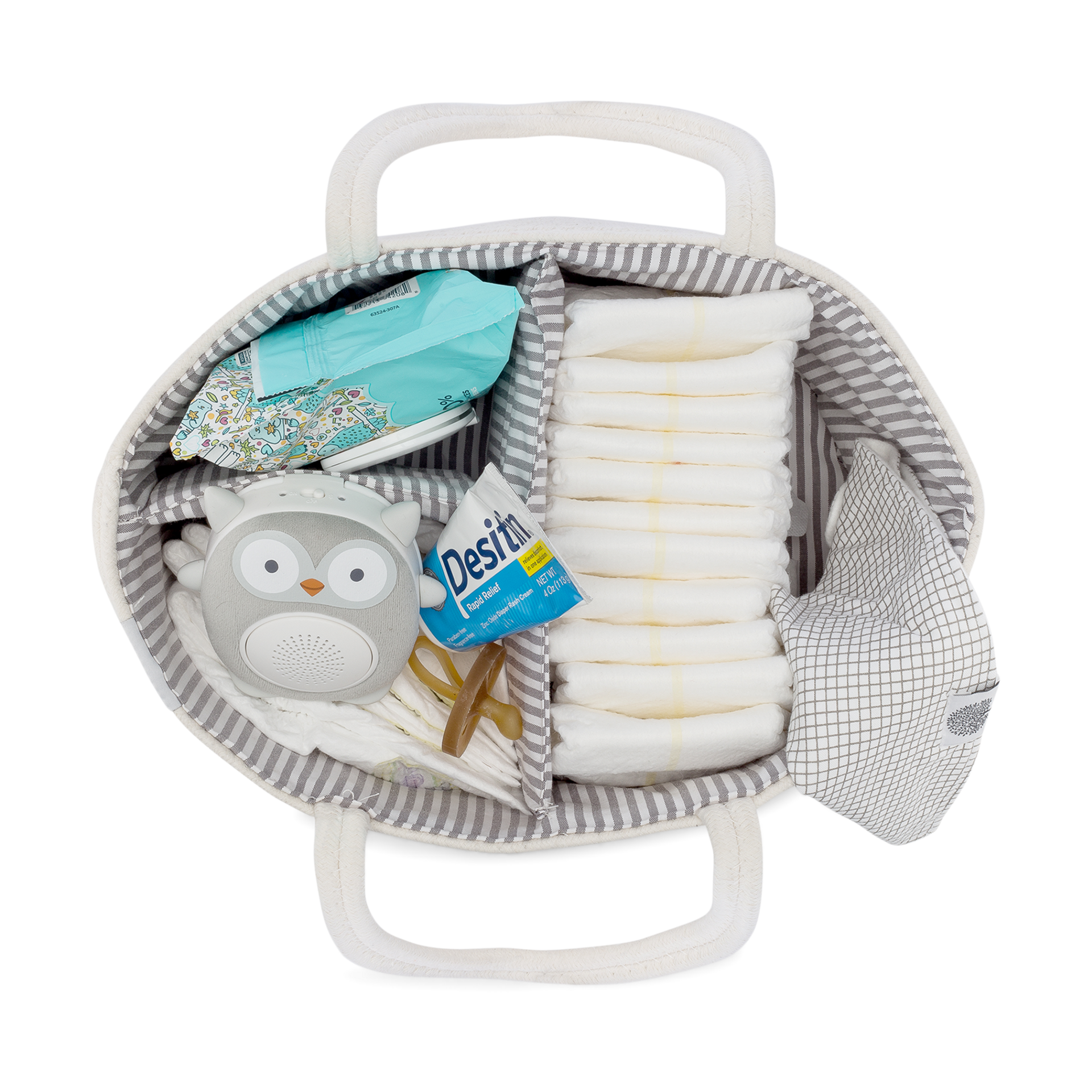 Parker Baby Co. Rope Diaper Caddy.