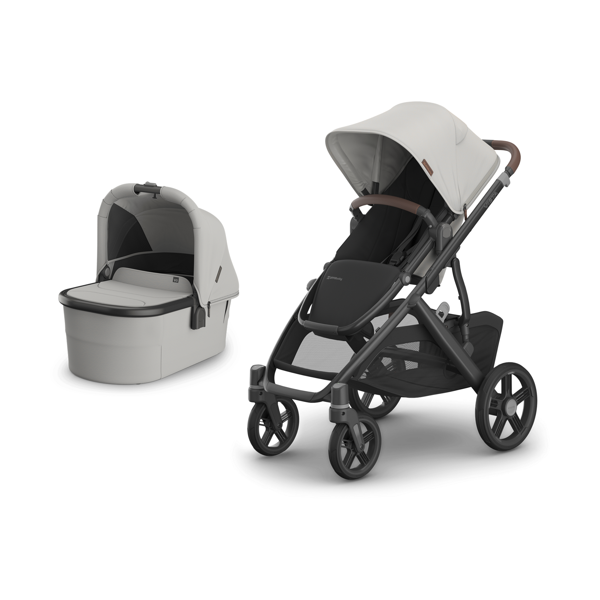 UPPAbaby Vista V3 Stroller & V3 Bassinet Bundle - Savannah.