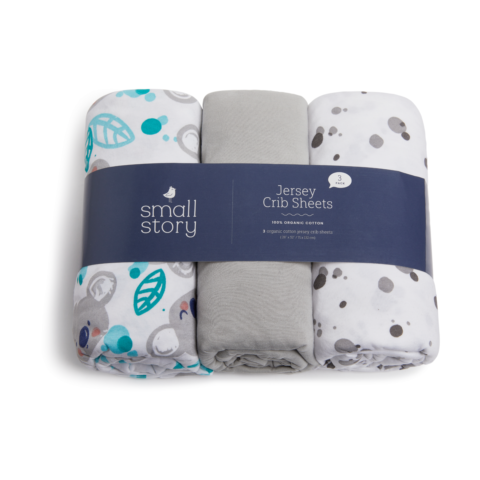 Small Story Organic Cotton Jersey Crib Sheets (3 Pack).